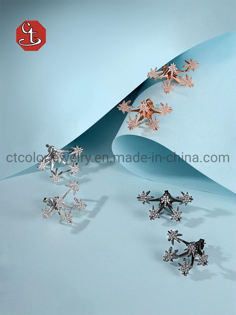 Detachable Stud Earring Fashion Design Bowknot Shape Earring Romantic Silver Jewelry Earrings for Women