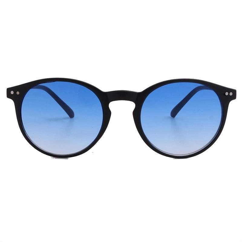 Factory Directly Round Shape Fashion Sunglasses with Silver Rivet