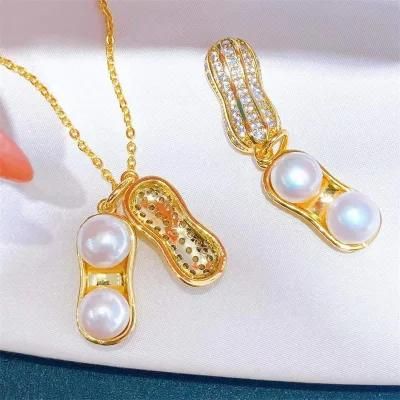 Jewelry Freshwater Pearl Peanut Pendant Simple Necklace for Women