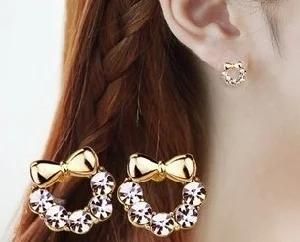 Mother&prime;s Day Best Gifts Bowknot Design Stud Earrings (E03)