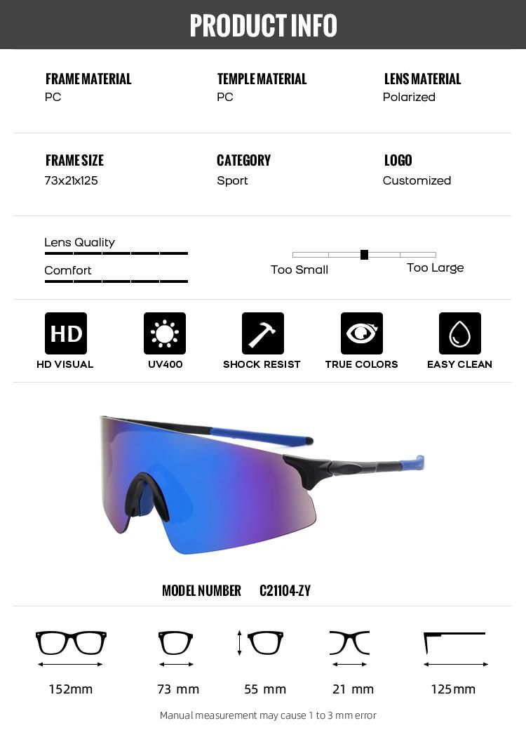 Custom Logo 2021 Summer Fashion Outdoor Man Big Frame Polarized Sports Sunglasses