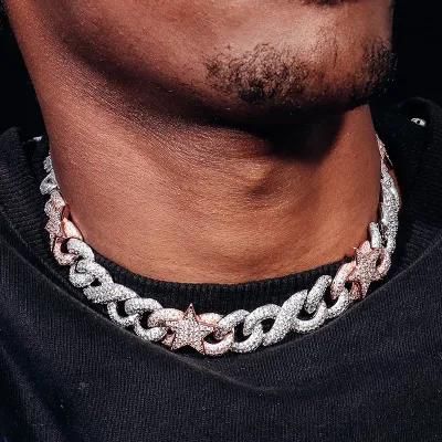 Hip Hop Miami Cuban Chain Chain Necklace 925 Sterling Silver 18K Gold Plated Moissanite Diamond Cuban Chain Men&prime;s Party Jewelry