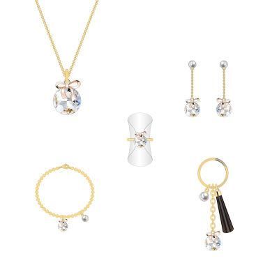Summer Fashion Lovely Colorful Round Pearl Crystal Jewelry Set