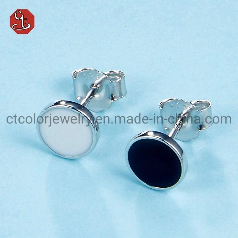 High Quality 925 Sterling Silver Minimal Jewelry Fashion Accessories Jewelry Enamel Earring