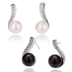 CZ Stone Jewelry Pearl Stud Earring E024