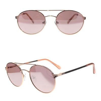 Round Frame Double Bridge Fashion Sunglasses