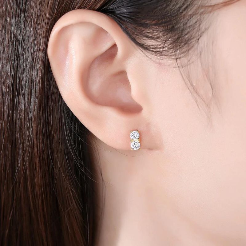 Silver Earrings Shining Star Charm Earring with 5A Zircon