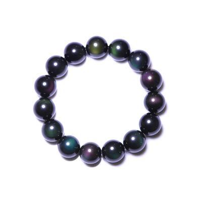 Natural Double Rainbow Eye Obsidian Bracelet Single-Circle Crystal Bracelet
