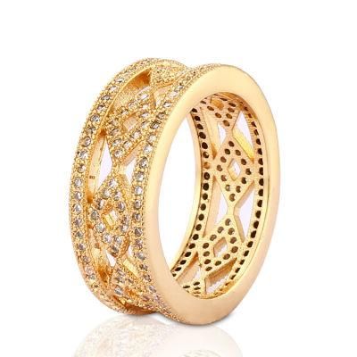 Fashion Women Stainless Steel Silver 18K Gold Plated Engagement Finger Wedding Rings Jewelry Design