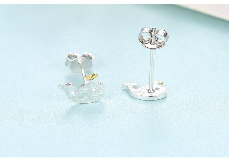 High Quality Jewelry Piercing Hypoallergenic Whale Ear Studs