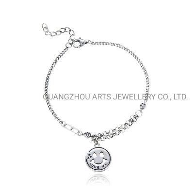 Hot &amp; Latest 925 Sterling Silver Smile Face Love Me Letter Bracelet