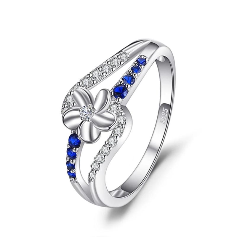 925 Sterling Silver Jewelry Lovely Flower Fashion Ring for Women Wholesale