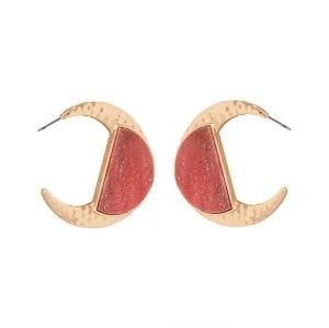 2018 New Design Custom Jewelry Moon Metal Fashion Hoop Earrings