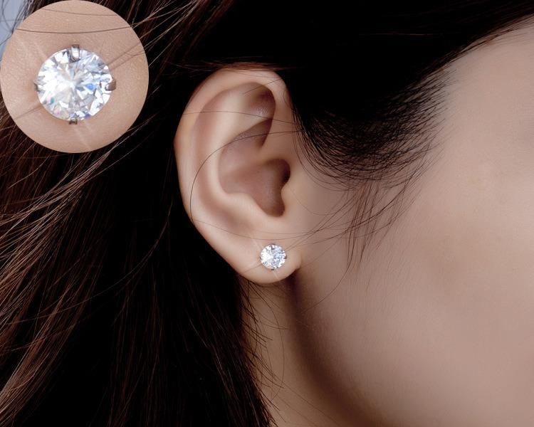 Zircon Drill 925 Sterling Silver Stud Earrings Women Fashion Jewelry