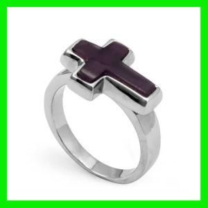Simple Stainless Steel Cross Ring