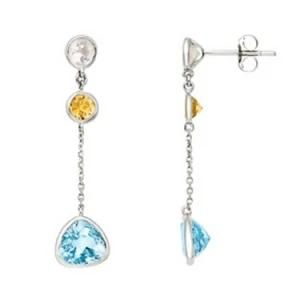 New Arrival Wholesale Jewelry Sterling Silver Earring with Aquamarine Stone