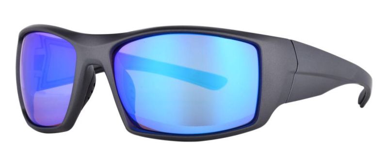 PC Injection Tr90 Sunglass 8 Base Anti-Skidding Sports Sunglasses with Blue Revo Tac Polarized Lens