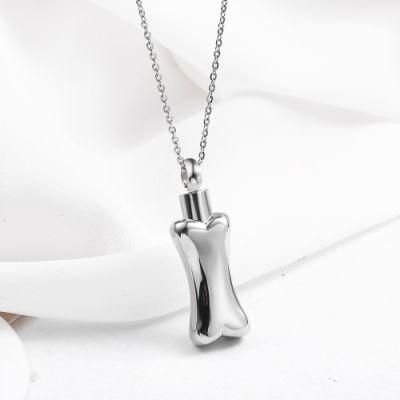 Commemorative Urn Pet Cremation Ashes Perfume Bottle Jewelry Series Dog Pendant Thin Bone Bead Necklace for Cats Dogs
