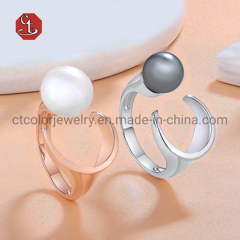 Wholesale Fashion Jewelry 925 Silver and Multi Color Pearl Rings Jewellery