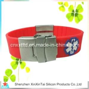 Silicone Bracelet With Stainless steel Buckle and Clasp (XXT10018-2)