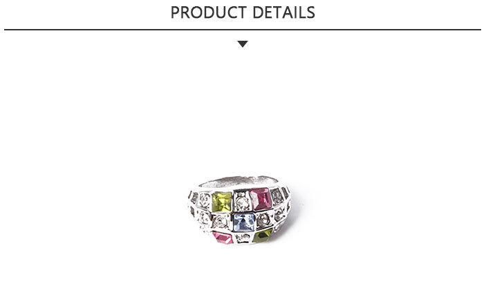 2020 Fashion Jewelry Rose Gold Ring with Colorful Rhinestone