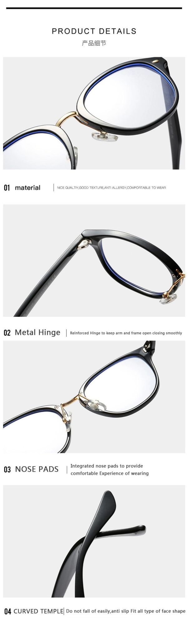 2022 Trendy Unisex Classic Custom Eyewear Tr90 Optical Round Glasses Blue Light Blocking Retro Eyeglasses Frame