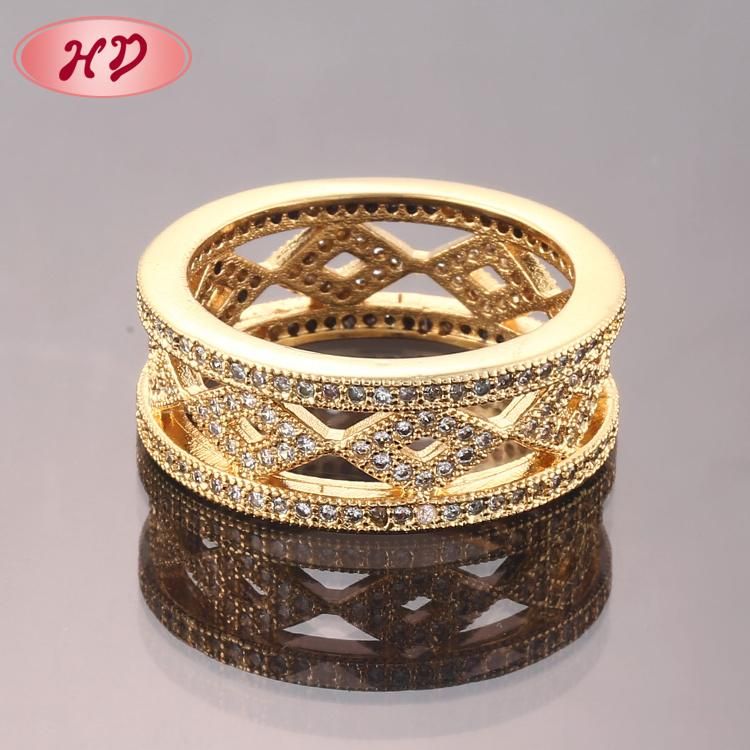 Fashion Women Stainless Steel Silver 18K Gold Plated Engagement Finger Wedding Rings Jewelry Design
