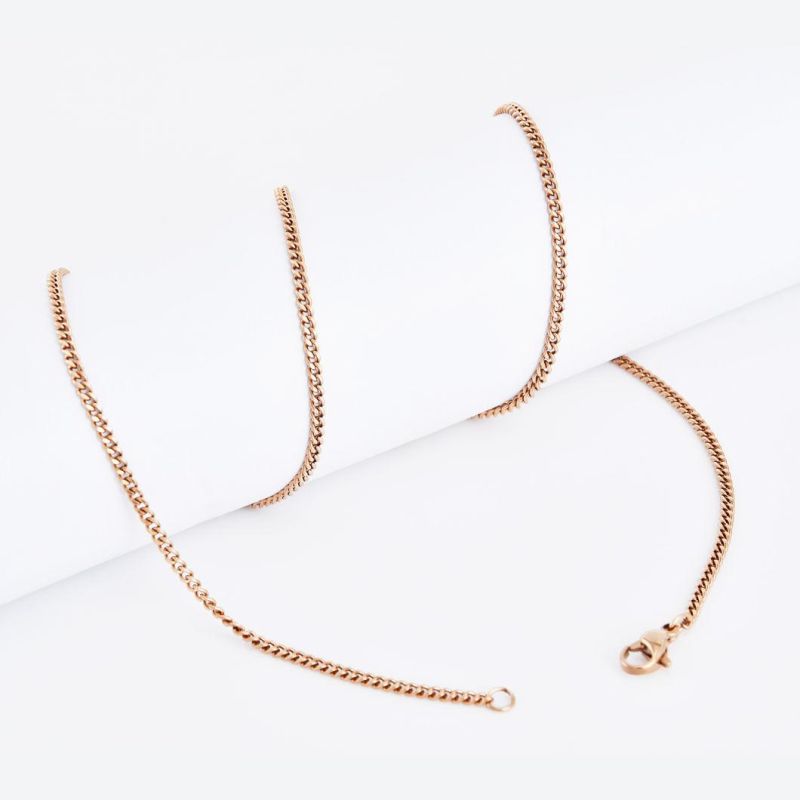 Wholesale Yellow Gold Plated Shiny Cuban Curb Chain Necklace Accessories Fashion Jewelry for Jewellery