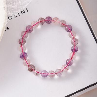 Fashion Jewelry Natural Ice Crystal Translucent Bracelet Purple Titanium Strand