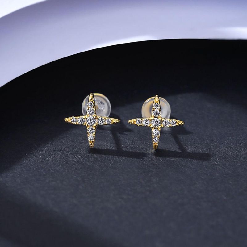 Fashion Jewelry 925 Sterling Silver Star Earrings