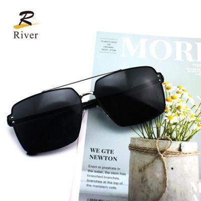 2020 Flat Top Handsome Metal Frame Stock Polarized Men Sunglasses