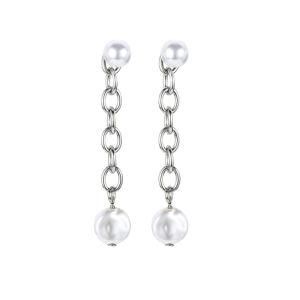 Fashion Women Jewelry Stainless Steel Freshwater Pearl Earrings