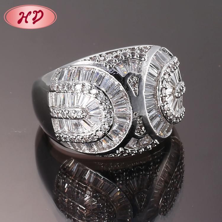 Women Rhodium Plated Stainless Steel Silver Engagement Finger Wedding Rings Fashion Jewelry Design