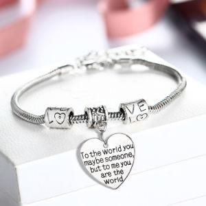 Fashion Jewelry Name Stainless Steel Silver Bangle Bracelet