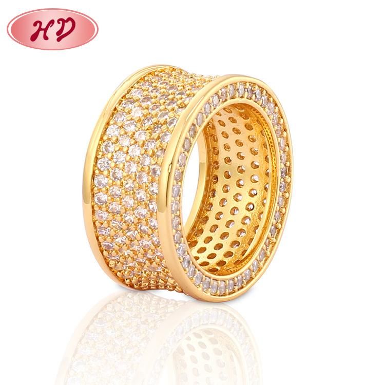 Fashion 18K Gold Plated Stainless Steel Silver Engagement Wedding Jewelry Man Finger Rings Design