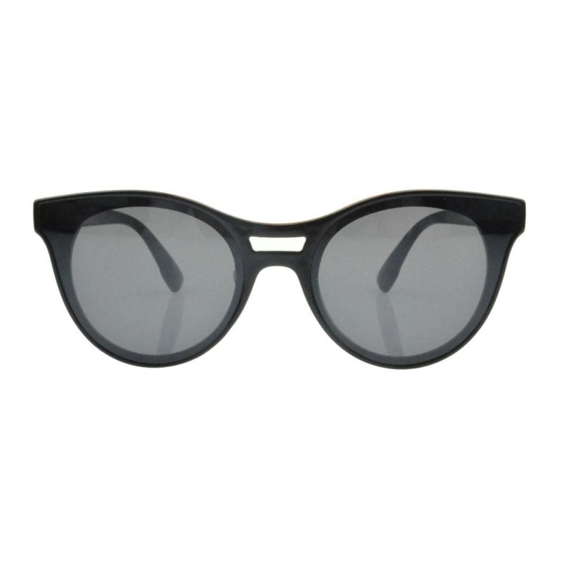 2018 Stylish Cat Eye Flat Lens Sunglasses with Two Bridge