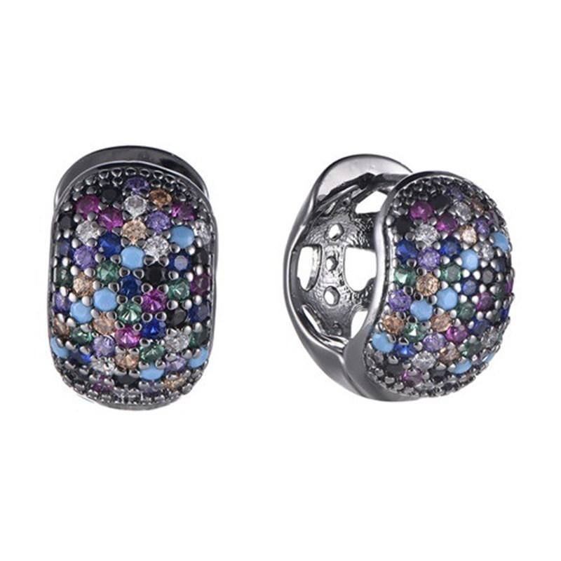 925 Silver Pink Stone Hoop Earring for Girls