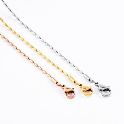 Hot Selling Gold Plated Stainless Steel Olive Bead Chain Necklace Accessories Chain for Jewelry Design