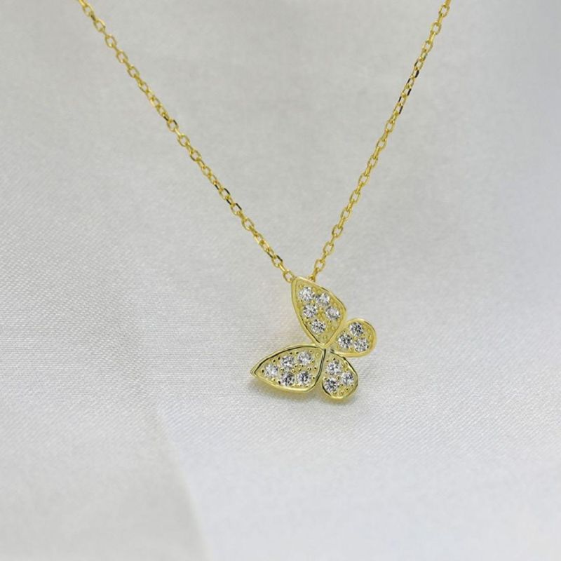 925 Sterling Silver New Design Popular Butterfly Pendant Necklace for Women Girl Friend Birthday Gift Jewelry