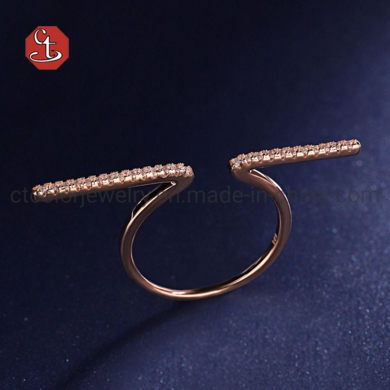 Fashion Jewelry Women and Men Hot Selling 925 Silver Simple Open Rings