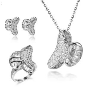 Clear Cubic Zirconia Fashion 925 Sterling Silver Jewellery Set