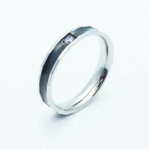 Fashion Black Stainless Steel Engagement Ring Jewelry