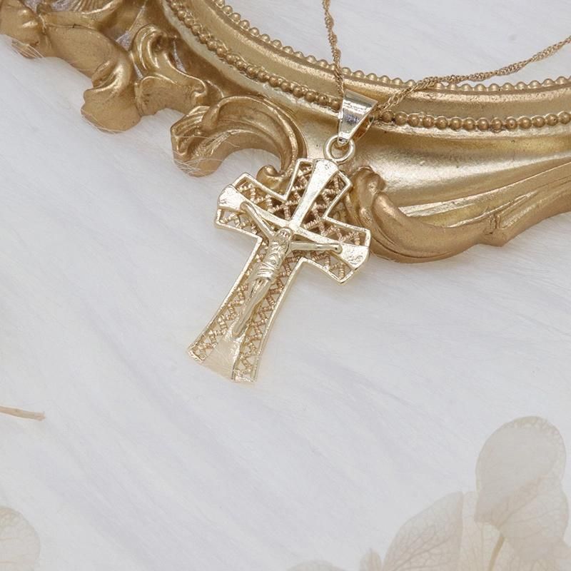 Wholesale 18K Cross Jesus Religious Pendant Jewelry Necklace