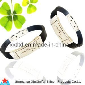 Silicone Bracelet with Stainless Clasp and Buckle (XXT10021-1)