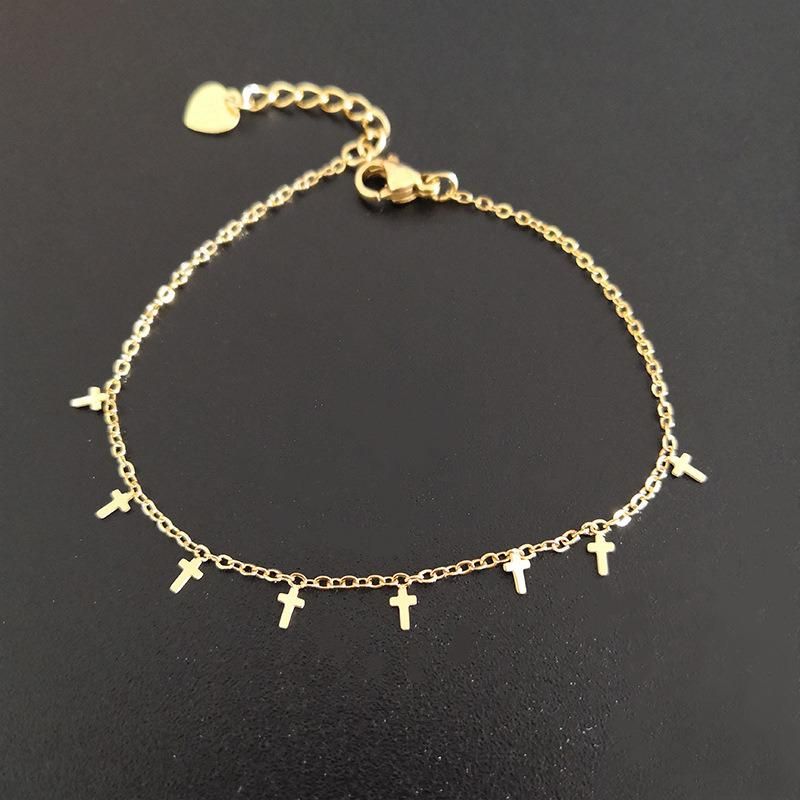 Manufacturer Custom Fashion Jewelry Bracelet High Quality Waterproof Cross Pendant Bracelet jewellery 316L Stainless Steel Jewelry Wholesale