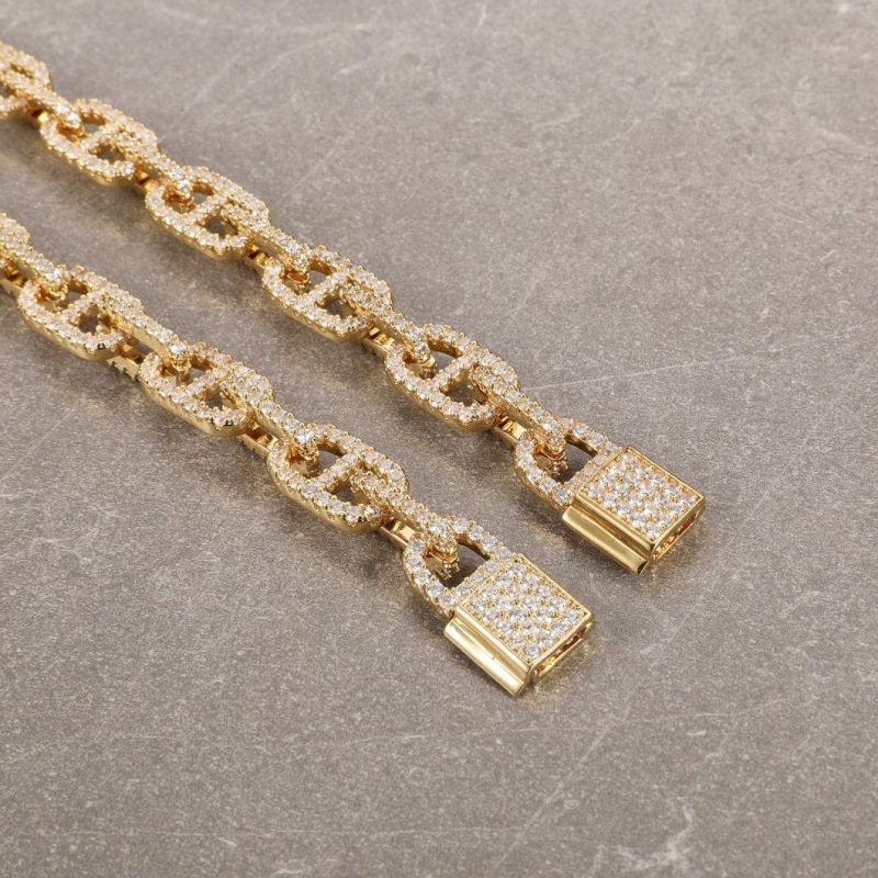 New Figaro Iced out Cuban Link Chain Hiphop Necklace
