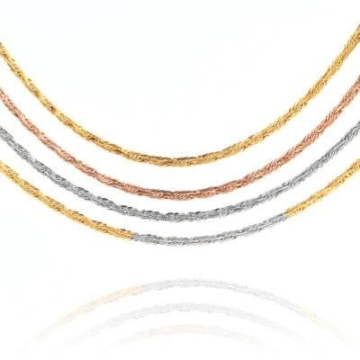 Fashion Accessories 18K Gold Plated Rope Chain Jewelry for Craft Gift Deocration Design Necklaces