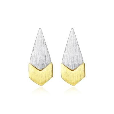 Geometric Splicing Rhombus and Arrow Earrings Stud