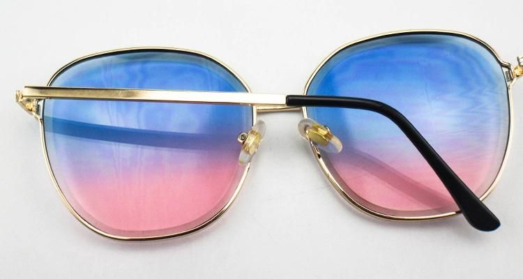 Hot Selling Custom Logo Round Stock Metal Frame Women Sunglasses