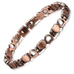 High Quality Womens Bio Magnetic Copper Love Heart Links Bracelets